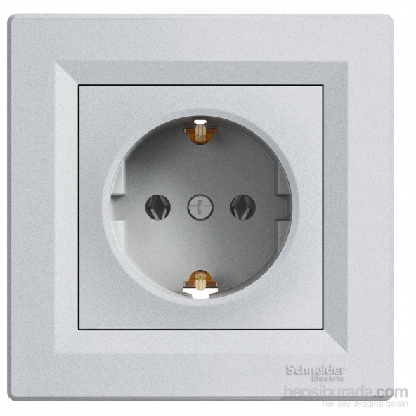 SCHNEİDER ASFORA ALÜMİNYUM TOPRRAKLI PRİZ (Ç.K) (ÇERÇEVELİ) ürün görseli