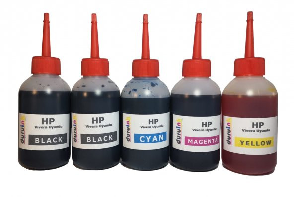 HP F4135 F4140 F4150 (21 22) KARTUŞ DOLUM SETİ 5X100ML 5Lİ SET - Resim 2