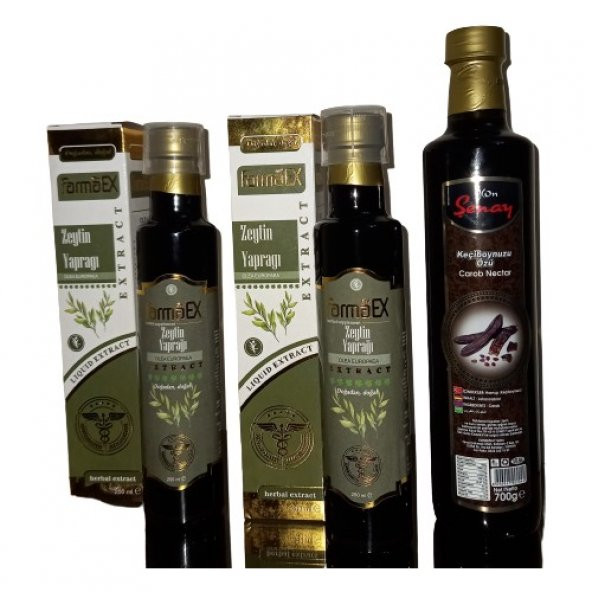 Myfarmaex 2li Zeytin Yaprağı Ekstratı 250 ml + (Şenay Keçiboynuzu Özü 700 gr )