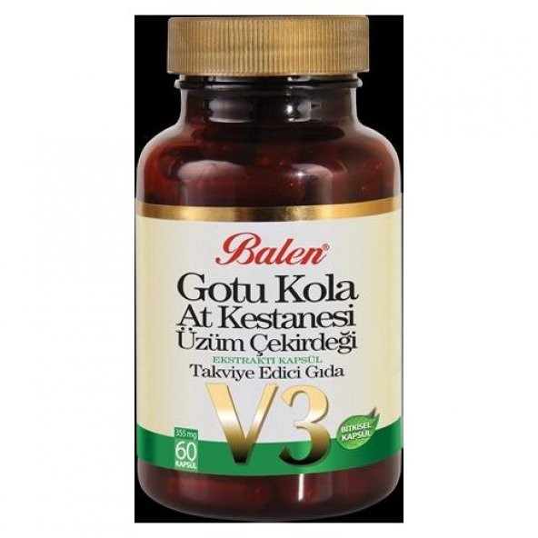 Balen Gotu Kola&At Kestanesi&Üzüm Çekirdeği Ekstraktı Kapsül 355 Mg 60 Kapsül