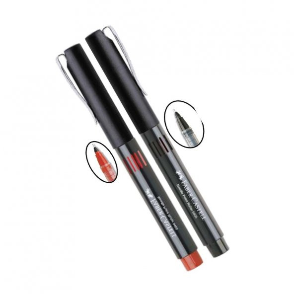 Siyah Kırmızı Pilot Kalem İğne Uçlu 0.5 Needle Point Roller 2 Adet 0,5 Uçlu Faber Castell Pilot Kalem Siyah Kırmızı 2 Adet - 1