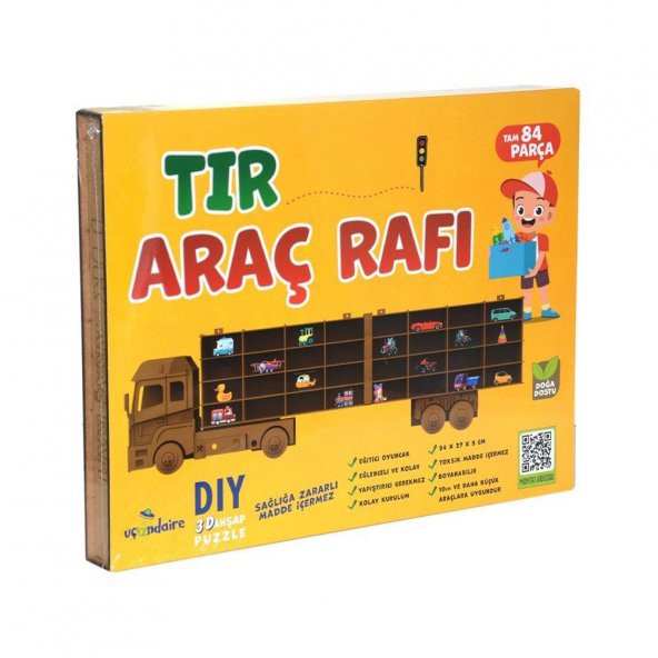 ToruToys  84 Parça Ahşap Oyuncak Araba Rafı - 2