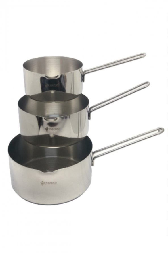 Inci Çelik Kaçerola Sütlük 3lü Set 12cm-14cm-16cm - 1