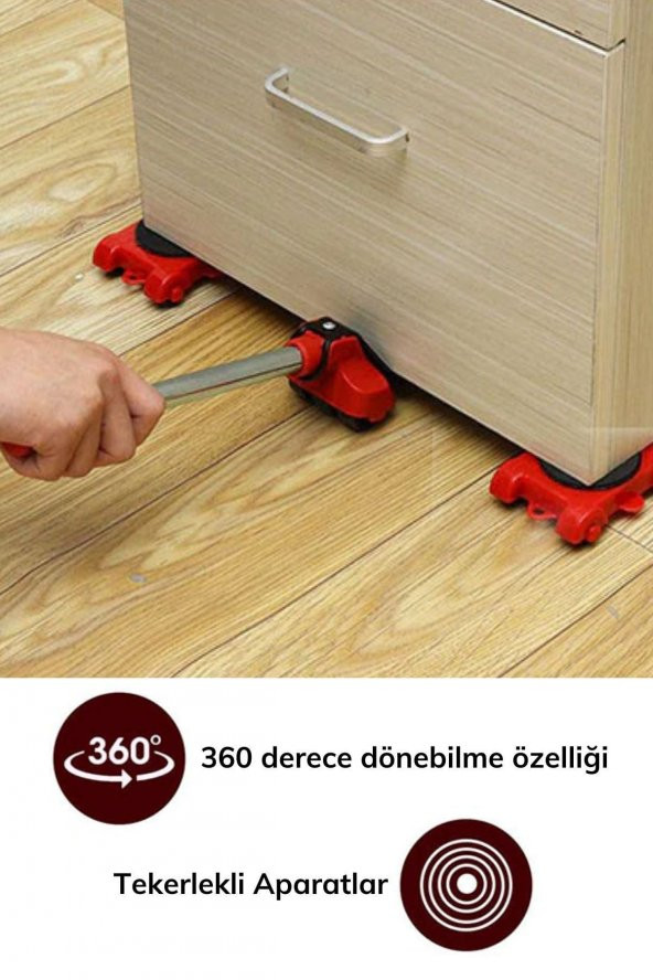 Tekerlekli Mobilya Taşıma Kaydırma Krikolu Beyaz Eşya Taşıma Aparatı - 5