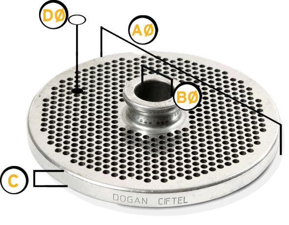 Doğan Çiftel No 22 Kıyma Makinesi Aynası Süzgeç 3,5mm - 2
