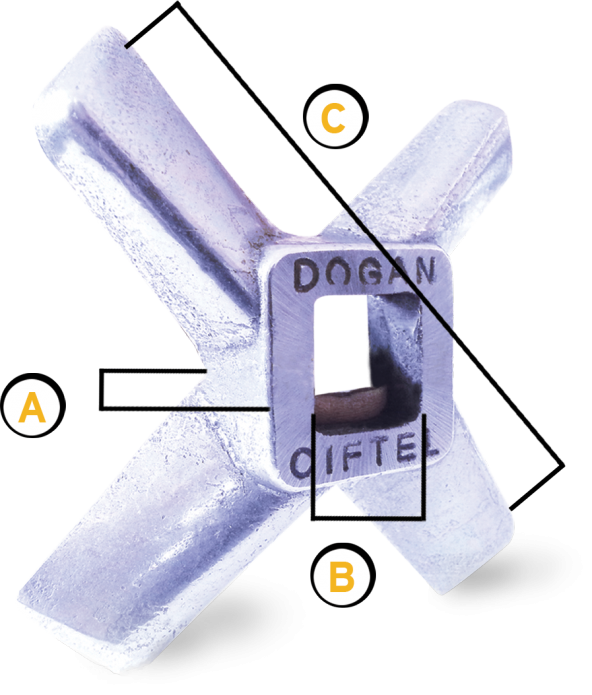 Doğan Çiftel Bıçak Kıyma Makinesi Bıçağı No:12 - Resim 2