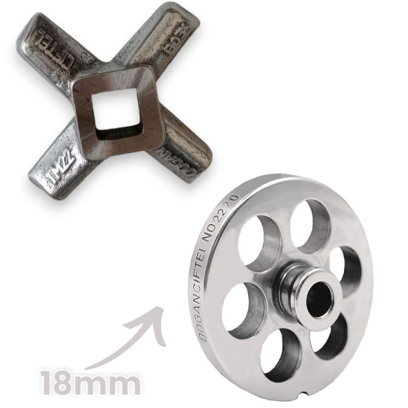 Doğan Çiftel 22 lik Kıyma Makinesi Aynası Süzgeç 18mm - 2