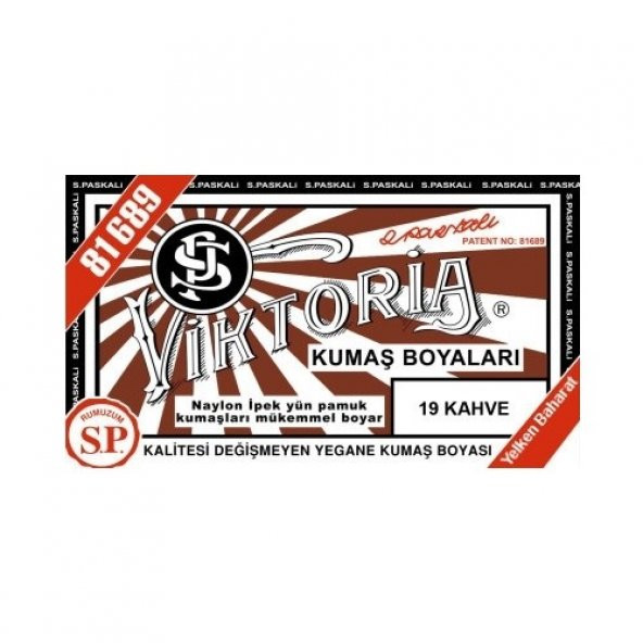 Viktoria Kumaş Boyası Kahve Rengi 2Pk+Fiske Sabitleme 1Pk - 2