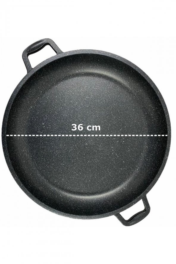 Akpa 36 cm Bazlama Kavurma Tavası Granit Döküm Çift Kulplu - 2