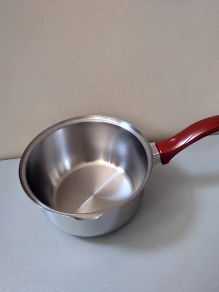 Russet 17 cm Koçarola Çelik Sütlük Süt Potu Yumurta Kaynatma Sebze Haşlama Cezvesi Tavası - Resim 3