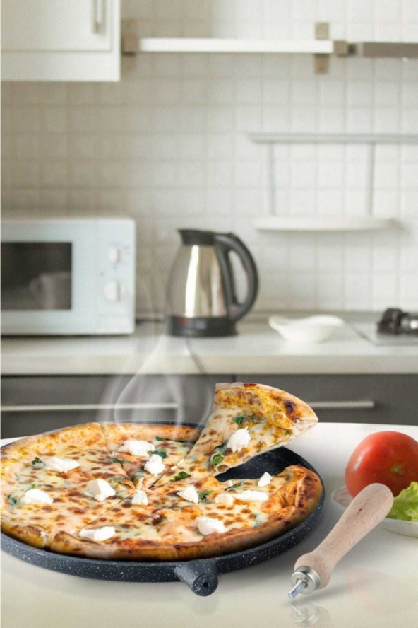 Döküm Granit Gözleme Tavası Büyük Boy 36 Cm | Pizza Krep Fırın Tavası