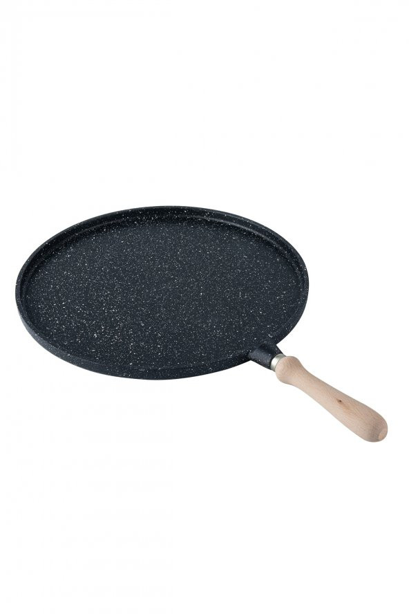 Döküm Granit Gözleme Tavası Büyük Boy 36 Cm Pizza Krep Fırın Tavası - 3