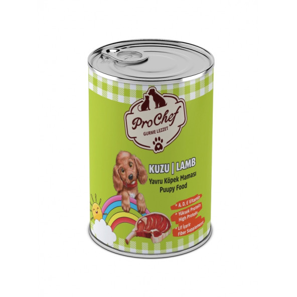 Prochef 24 Adet Yavru Kuzu Etli Kıyılmış Köpek Maması ( 415 Gr 24'lü Pro Chef Konserve Yaş Mama ) - 2