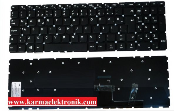 Lenovo ideaPad 310-15IKB Notebook Klavyesi - Siyah - TR - 4