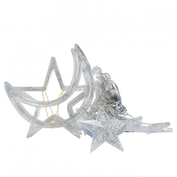 Schulzz Solar Güneş Enerjili 8 Modlu 5 Metre Ay Yıldızlı Bahçe Aydınlatma - 5