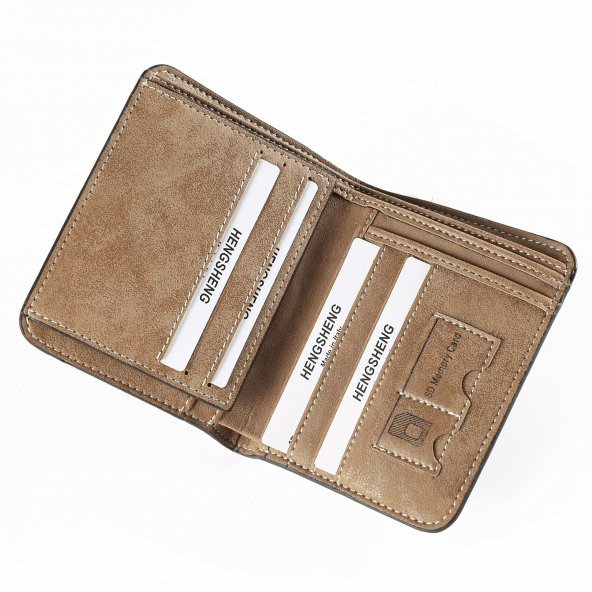 baellerry Hengsheng Erkek Kısa Nubuk Deri Kartlık Cüzdan - 2