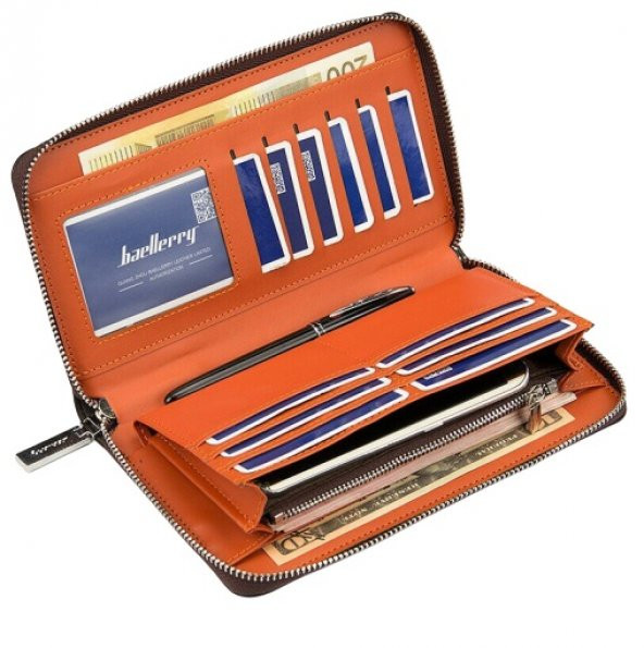 baellerry Baellerry Erkek Deri Fermuarlı Rugan Uzun Cüzdan - 2