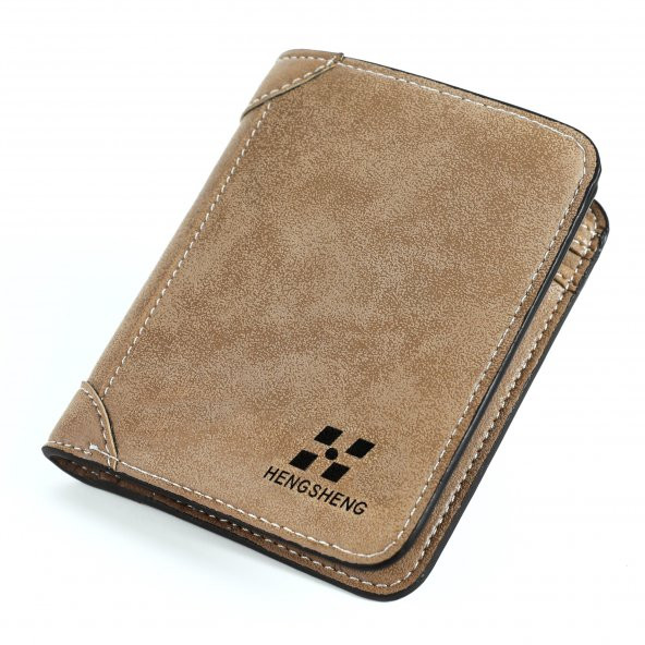 HENGSHENG Hengsheng Erkek Kısa Nubuk Deri Kartlık Cüzdan