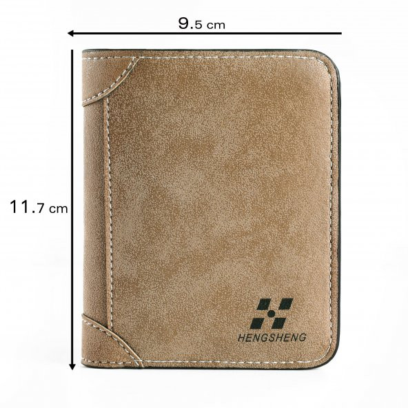 HENGSHENG Hengsheng Erkek Kısa Nubuk Deri Kartlık Cüzdan - 2