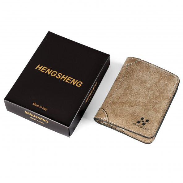 HENGSHENG Hengsheng Erkek Kısa Nubuk Deri Kartlık Cüzdan - 5