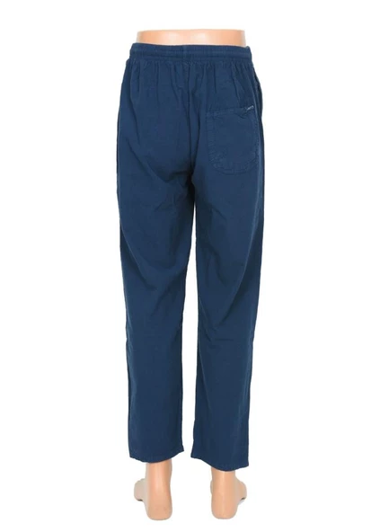 Battal Lastikli Erkek Keten Pantolon Lacivert Renk - 8