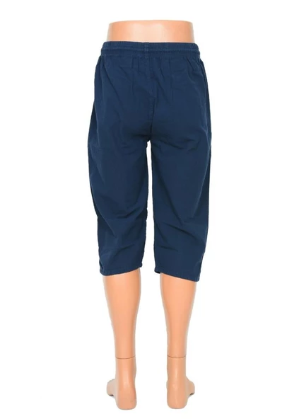 Battal Beden Lastikli Erkek Keten Kapri Lacivert Renk - 6