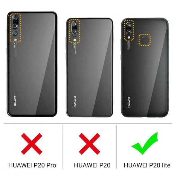 Huawei P20 Lite Kılıf Şeffaf Silikon Kılıf + Temperli Cam - 6