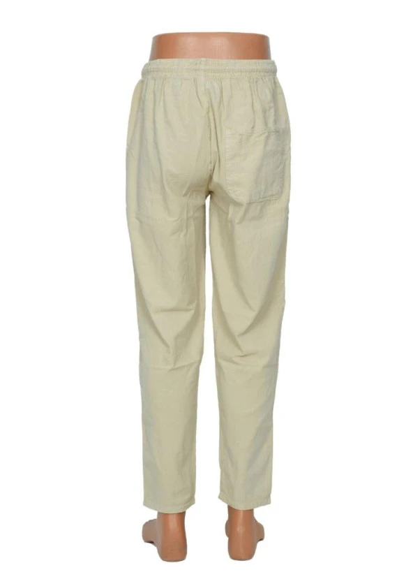Lastikli Erkek Keten Pantolon Krem Renk - 10