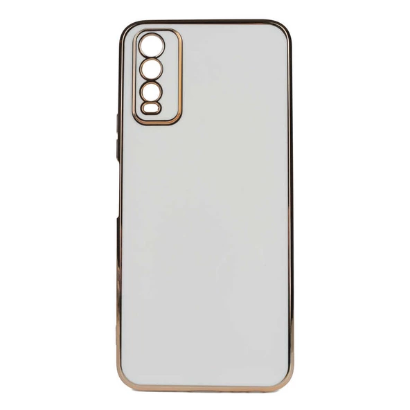 Vivo Y20 Kılıf Zore Bark Kenarları Altın Renk Kılıf - Resim 4