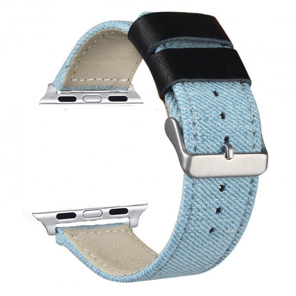 Ally İwatch İçin 6-5-4 44MM 1-2-3 42MM  Kayış Kordon Canvas Dokuma Blue Jean - 3