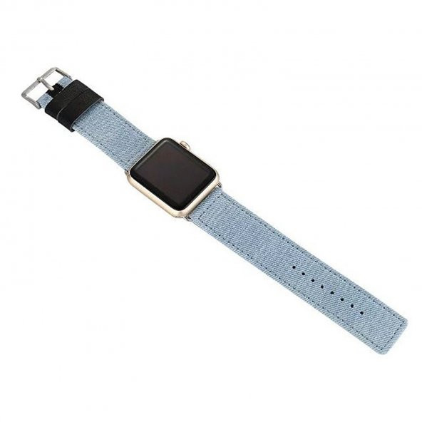 Ally İwatch İçin 6-5-4 44MM 1-2-3 42MM  Kayış Kordon Canvas Dokuma Blue Jean - 5