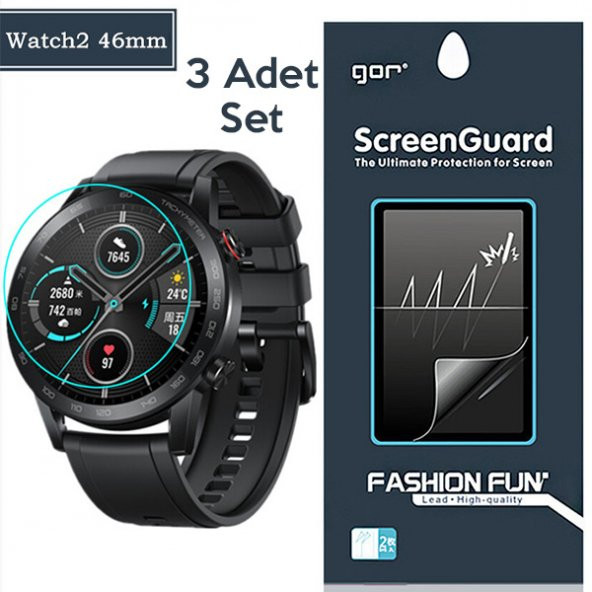 Gor Sm Galaxy Watch 46mm Darbe Emici Ekran Koruyucu 3 Adet Set