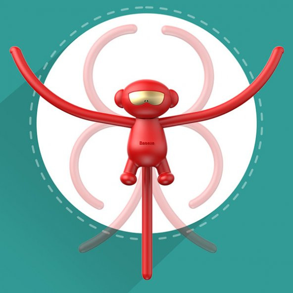 Baseus Monkey-Shaped Esnek Otomatik Araç Kokusu-KIRMIZI - 4