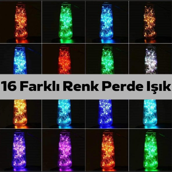 ALLY 10 Metre RGB LED Işık  Kumandalı Usb 16 Farklı Renk Perde Işık-ÇOK RENKLİ - 3