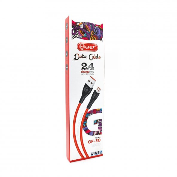 Winex CA30 USB to Lightning Hızlı Data ve Şarj Kablosu 2.4A Kırmızı - 3