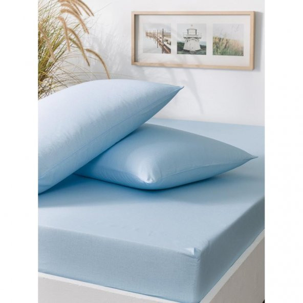 Taç Ranforce Çift Kişilik 180*200 Çarşaf Takımı Mavi