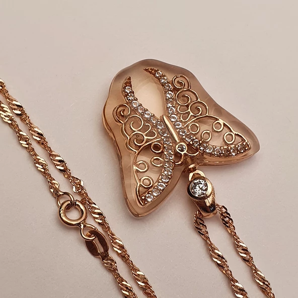 AmbeNus792 (Gümüş Kelebek Kolye) - Resim 6