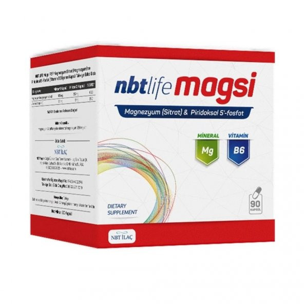 Nbt Life Magsi Magnezyum Sitrat + Piridoksal 5 Fosfat 90 Kapsül