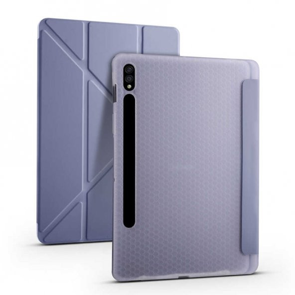 Samsung Galaxy Tab S7 Plus T970 Kılıf Tri Folding Smart With Pen Standlı Kalemlikli Kapaklı Kılıf - 9