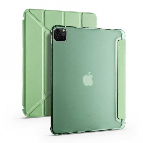 Apple iPad Pro 11 2020 Kılıf Tri Folding Smart With Pen Standlı Kalemlikli Kapaklı Kılıf
