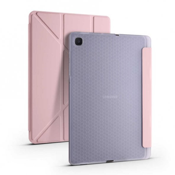 Samsung Galaxy Tab S6 Lite P610 Kılıf Tri Folding Smart With Pen Standlı Kalemlikli Kapaklı Origami Kılıf - 6