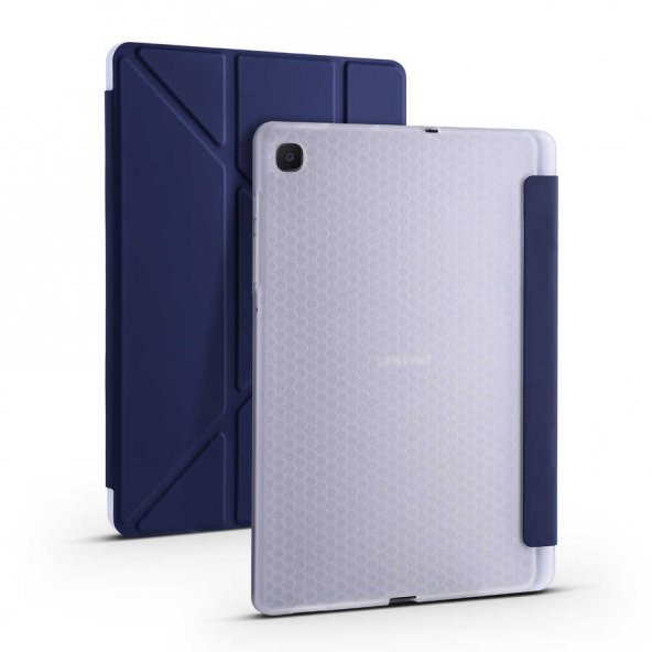 Samsung Galaxy Tab S6 Lite P610 Kılıf Tri Folding Smart With Pen Standlı Kalemlikli Kapaklı Origami Kılıf - 7