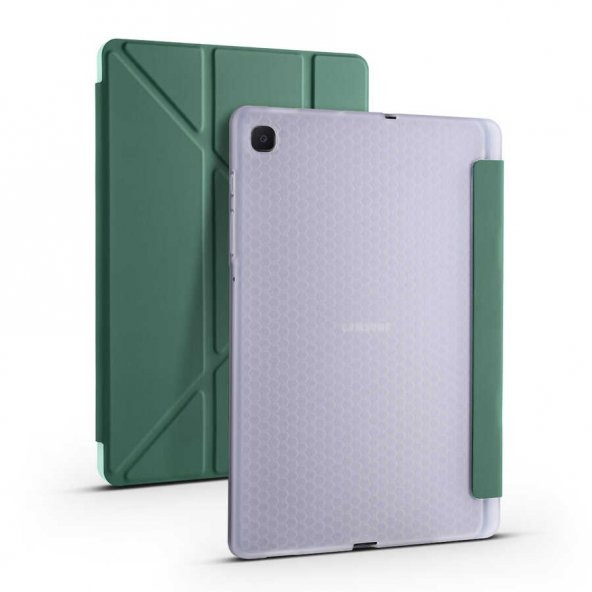 Samsung Galaxy Tab S6 Lite P610 Kılıf Tri Folding Smart With Pen Standlı Kalemlikli Kapaklı Origami Kılıf - 9