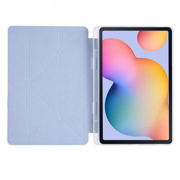 Samsung Galaxy Tab S6 Lite P610 Kılıf Tri Folding Smart With Pen Standlı Kalemlikli Kapaklı Origami Kılıf - 11