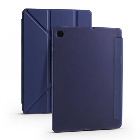Samsung Galaxy Tab A7 10.4 T500 2020 Kılıf Tri Folding Smart With Pen Hold Standlı Kalemlikli Kapaklı Kılıf - 12