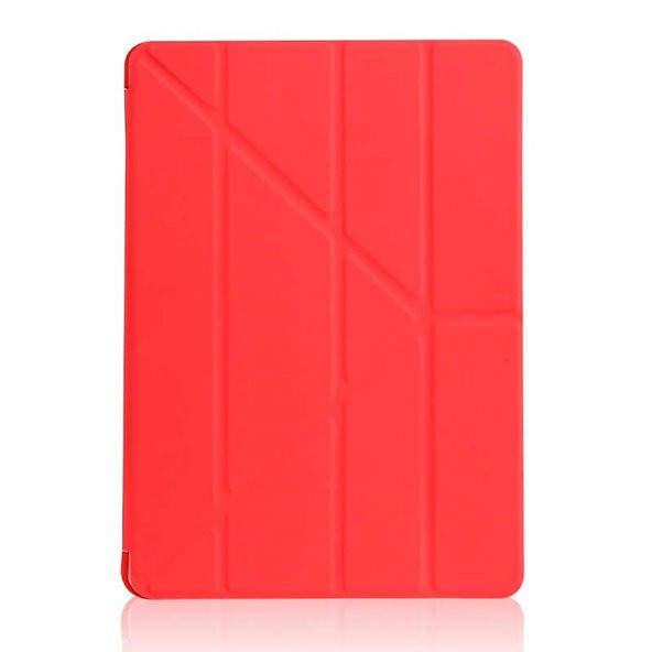 Apple iPad 10.2 (9.Nesil) Kılıf Tri Folding With Pen Hold Standlı Kalemlikli Kapaklı Origami Kılıf - 4