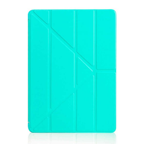 Apple iPad 10.2 (9.Nesil) Kılıf Tri Folding With Pen Hold Standlı Kalemlikli Kapaklı Origami Kılıf - 5