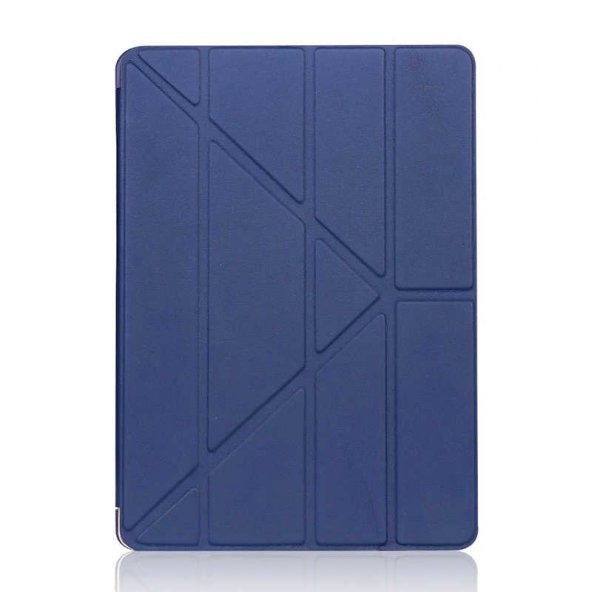 Apple iPad 10.2 (9.Nesil) Kılıf Tri Folding With Pen Hold Standlı Kalemlikli Kapaklı Origami Kılıf - 7