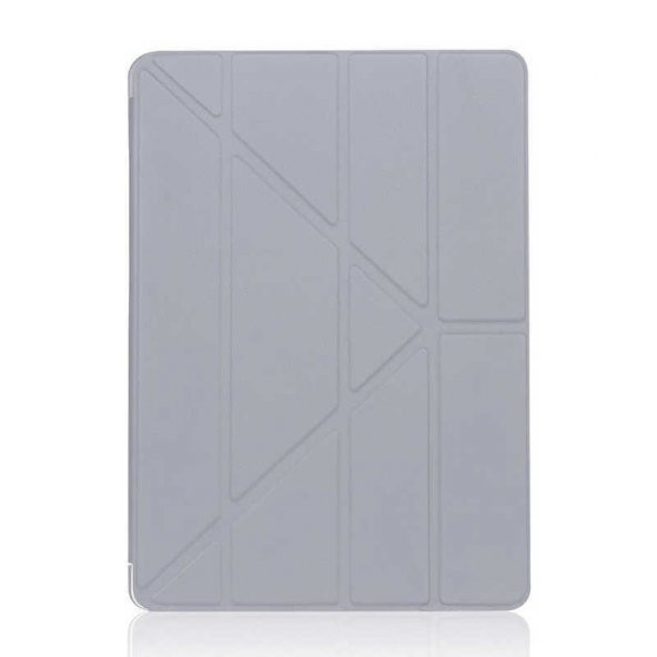 Apple iPad 10.2 (9.Nesil) Kılıf Tri Folding With Pen Hold Standlı Kalemlikli Kapaklı Origami Kılıf - 8