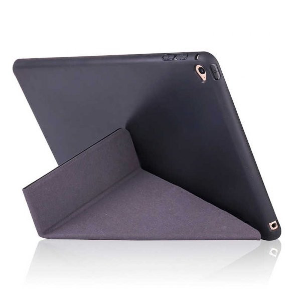 Apple iPad 10.2 (9.Nesil) Kılıf Tri Folding With Pen Hold Standlı Kalemlikli Kapaklı Origami Kılıf - 11